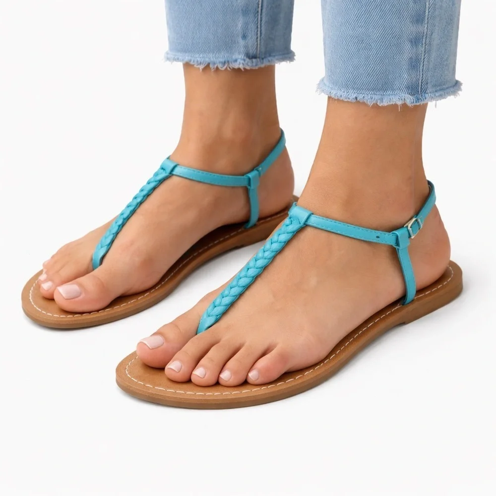 Blue Braided Women's Sandals